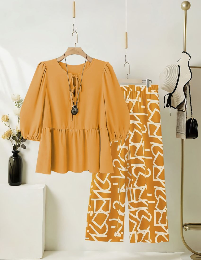 Mustard Yellow Top with Bottom Set