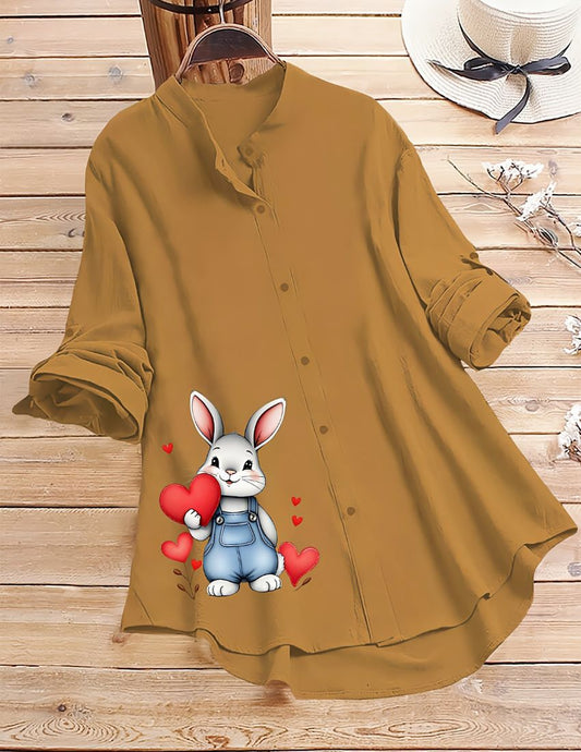 Cute Rabbit Design Top - Yellow