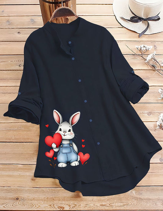 Cute Rabbit Design Top - Blue